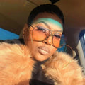 Vintage Pilot Oversized Round Sunglasses for Women Men 2025 Luxury Brand Metal Frame  Shield Shades Eyewear