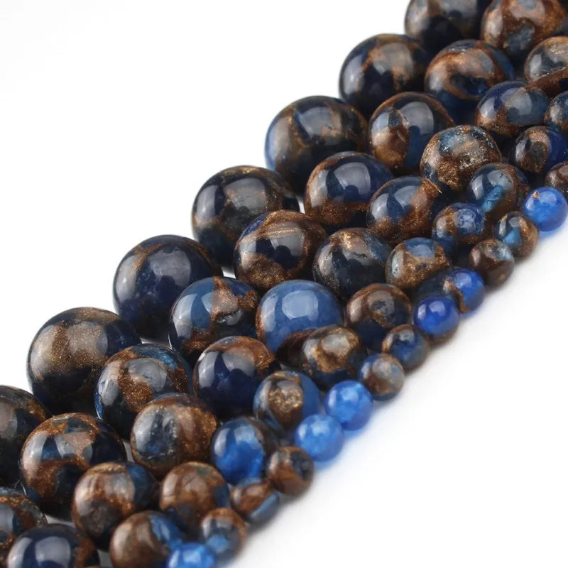 Wholesale 4/6/8/10/12mm Dark Blue Cloisonne Semi Gemstone Loose Stone Beads Necklace Bracelet Earrings Jewelry Making