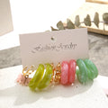 2025 New Arrivals 5 Pairs/set New Acrylic butterfly Earrings Creative Circle C-shaped Resin Gold Hoop Chain Earrings Set