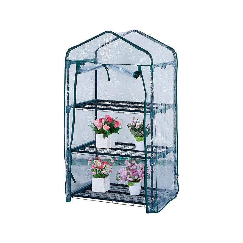 3 Tier Steel Frame Easy Installation Waterproof Nature Home Walk-in Greenhouse Outdoor Backyard Portable Gardening