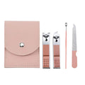Custom Logo 4pcs Manicure & Pedicure Set Stainless Steel Nail Clipper Ear Spoon Nail File Set with Pouch