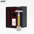 High End Gold Color Stainless Steel Handle Blades Safety Razor Stand Kit for Father Gift