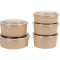 Biodegradable Eco-Friendly 24oz 30oz 40oz Pulp Salad Bowl with PET Lid for Takeaway for Sugar Bread Features Embossing Print