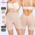 Low Back Shapewear Shorts for Women Mid-Thigh Slimming Sculpting Seamless Silky Compression Shorts