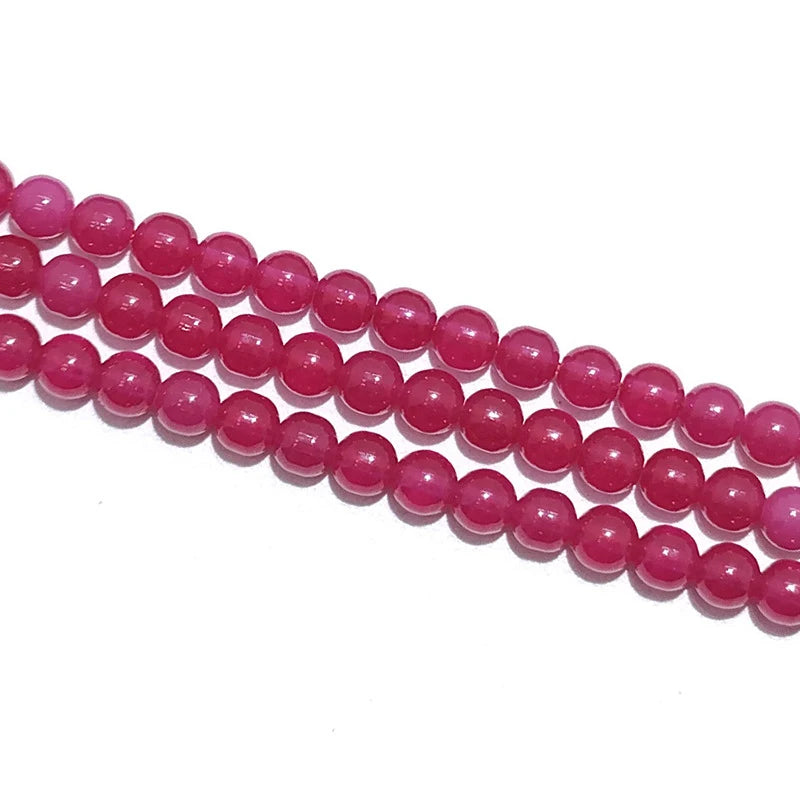 Natural Agate 2mm 3mm 4mm Round Ruby Beads Gemstone Smooth Round Brilliant Cut Color Play/Fire 39cm Strand