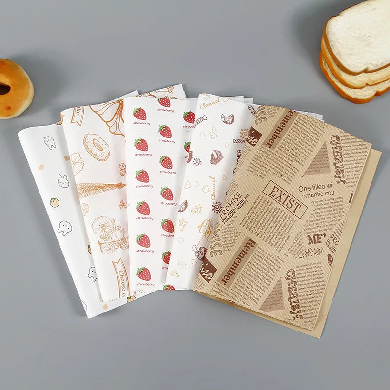 Factory-Issued Biodegradable Disposable Double Single Printing Paper Wrapping Unique Personality Hot Dogs Burgers Packaging