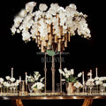 Metal Gold Unique Shaped Decorative Flower Rack Table Centerpieces Wedding Flower Stand for Event Supplies