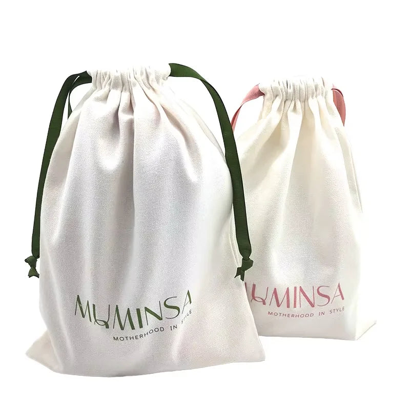 Custom Printed Cotton Pouch Cotton Canvas Drawstring Gift Bag