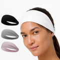 Black Solid Wholesale Wide Elastic Striped Sweat Band Tie Dye Basic Polyester Sport Yoga Headband Fitness Elastic Wide for Woman