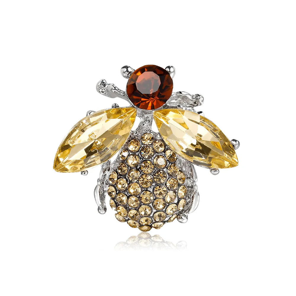 AG015 Wholesale Fashion Rhinestones Bee Brooches Women Small Bee Brooch
