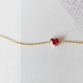 Romantic INS Fashion Pure 925 Sterling Silver Red Zircon Heart Shaped Bracelets for Women Girls Jewelry