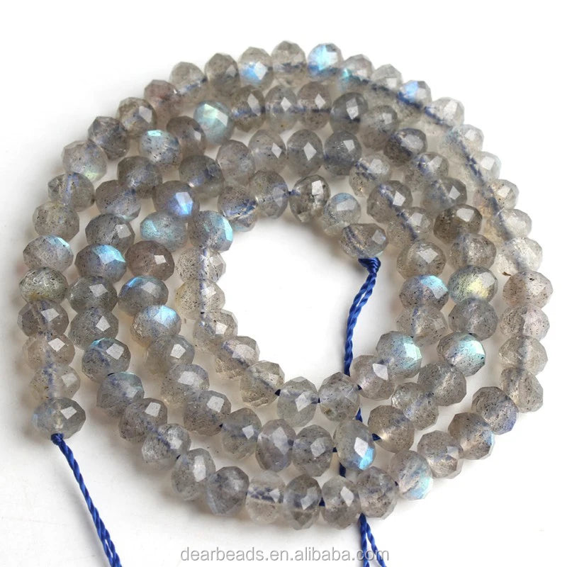 Wholesale High Quality Faceted Rondelle Disc Abacus Labradorite Gemstone Beads for DIY Jewelry Making 2*3mm 4*6mm