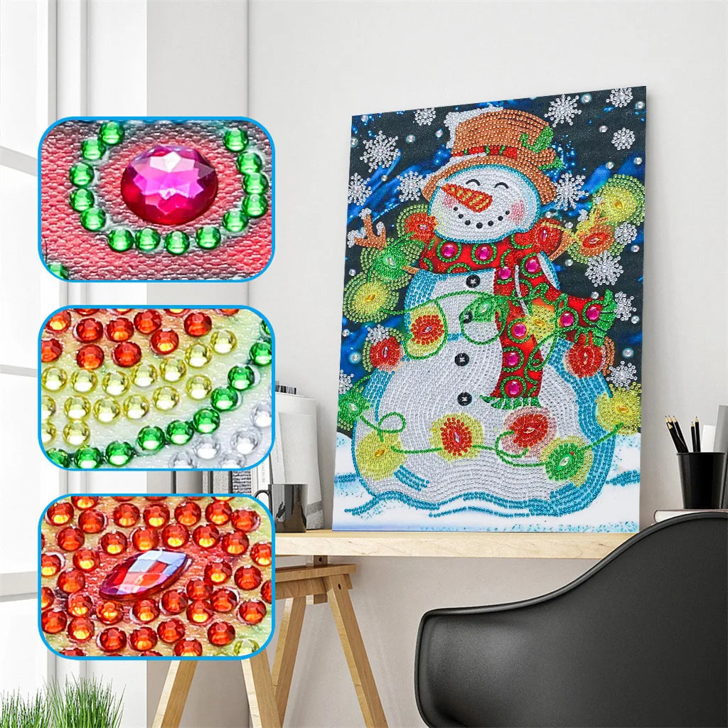 LS Wholesale Partial Crystal Round Drill Canvas Painting Christmas 5D Diamond Painting Kit Special Diamond Embroidery Painting