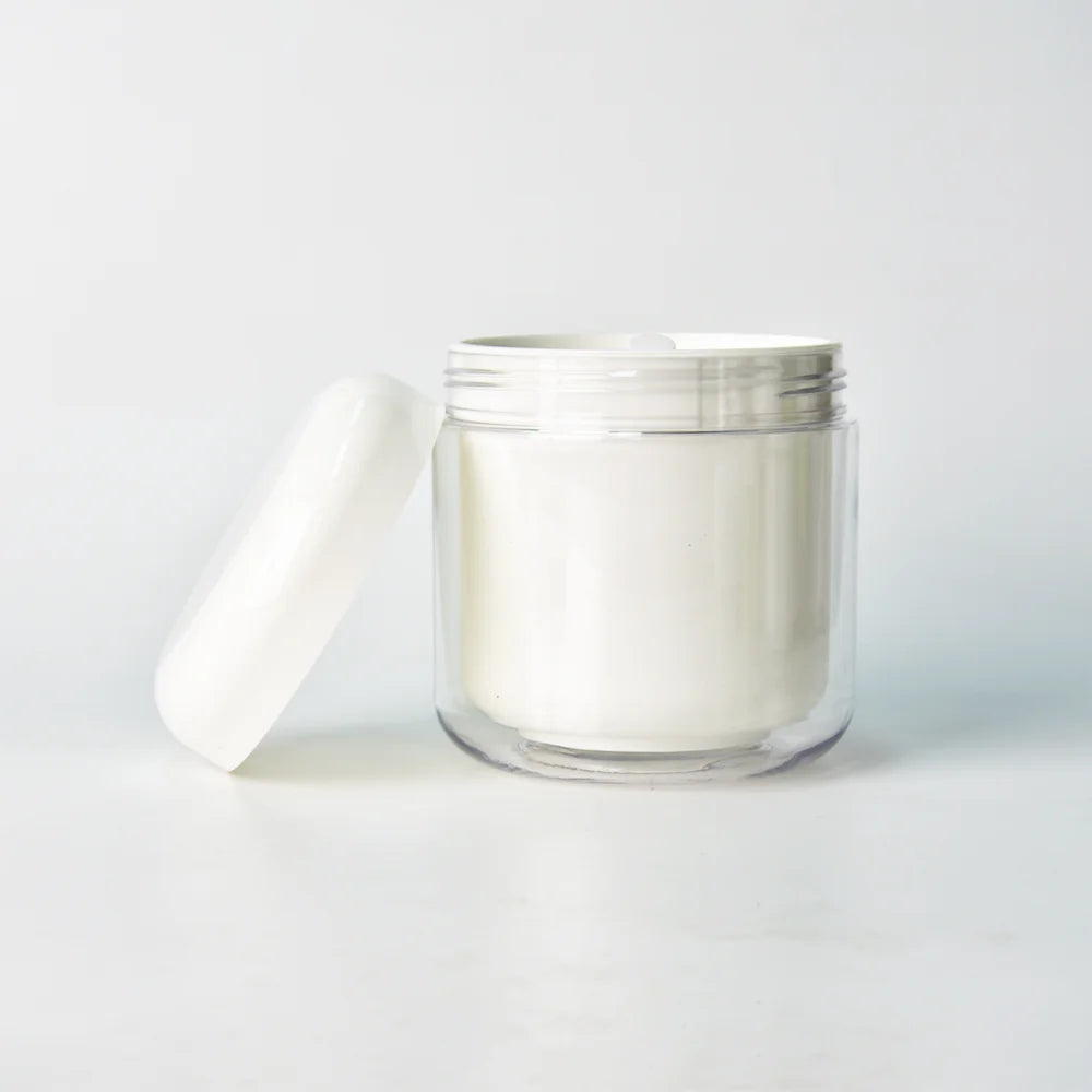 Large Size Double Wall Plastic Cosmetic Jar 80ml 120ml 300ml 500ml Skin Care Cream Lipstick Eye Cream Loose Powder Screw Top
