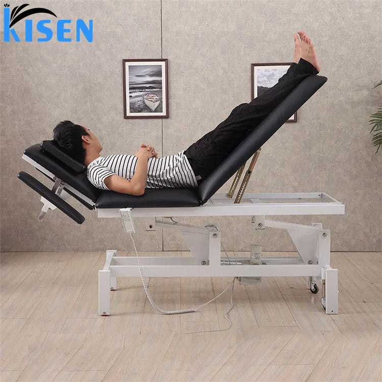 Kisen High End Electric Chiropractic Massage Table Overall Lifting Promotion List Facial Bed for Beauty Spa Salon Furniture