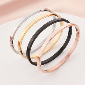 Nabest Stainless Steel 4mm Width Bangles Jewelry 18K Gold Plated Tarnish Free Women Minimalist Bracelet and Bangle