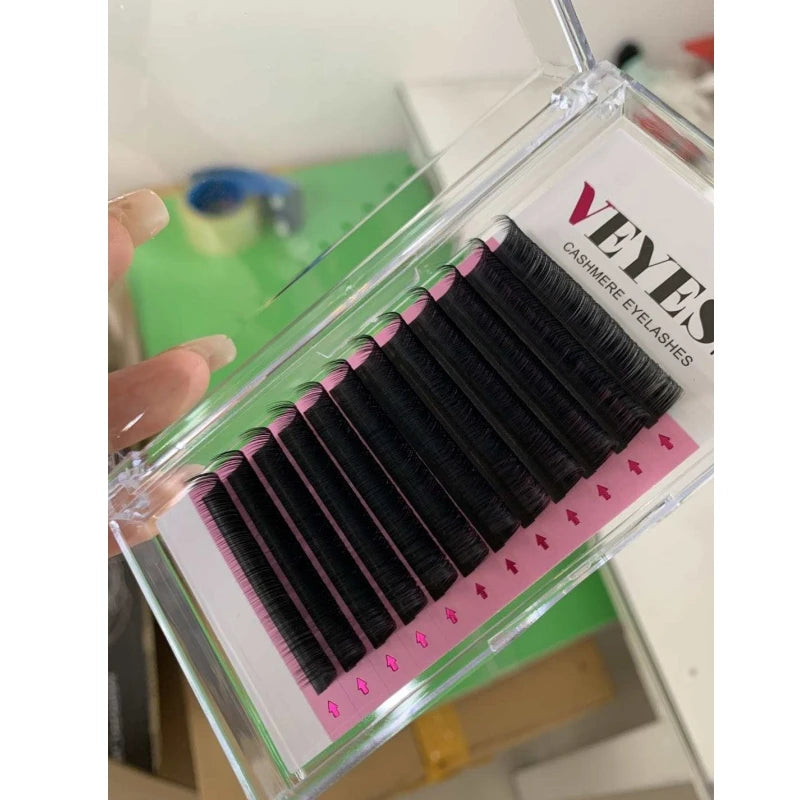 Synthetic Hair Volume Lash Extensions Tray 0.03 0.05 Premium Matte Black Vegan Cruelty-Free Wholesale Handmade Eyelash Extension