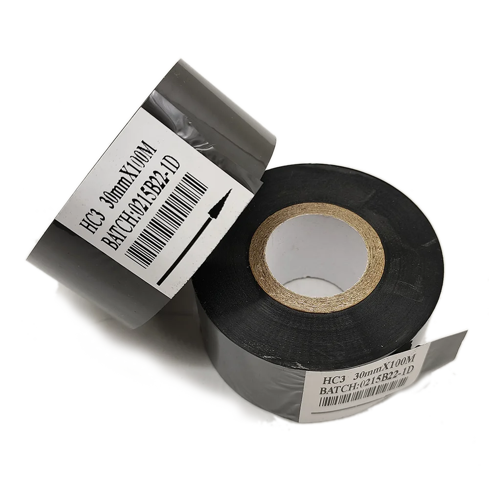 UNIONCODING Black 30mm Width 100M Hot Stamping Date Ribbon Used on Coding Machine to Print Date
