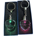 Valentine's Day Key Holders with Sublimation LED Keychain in Rose Flower for Love Heart Design Crystal Keyring-for Gifts