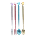 Boxed Tableware Style Gel Pen Creative Diamond Spoon Fork Student Pen Office Stationery Signature Pen
