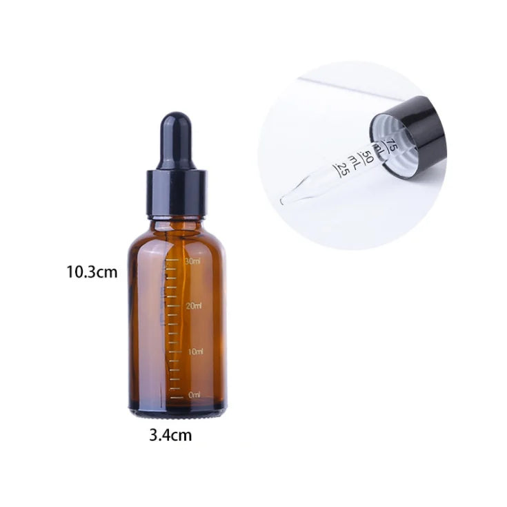 Empty Nail Polish Cosmetic Packaging 30ml Travel Portable Graduated Essential Oil Serum Dropper Bottle