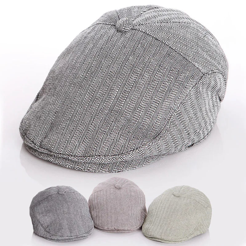 48cm 50cm Houndstooth Cotton Beret Flat Ivy Cap Hat for Baby Kids Kids' Hat Product Category