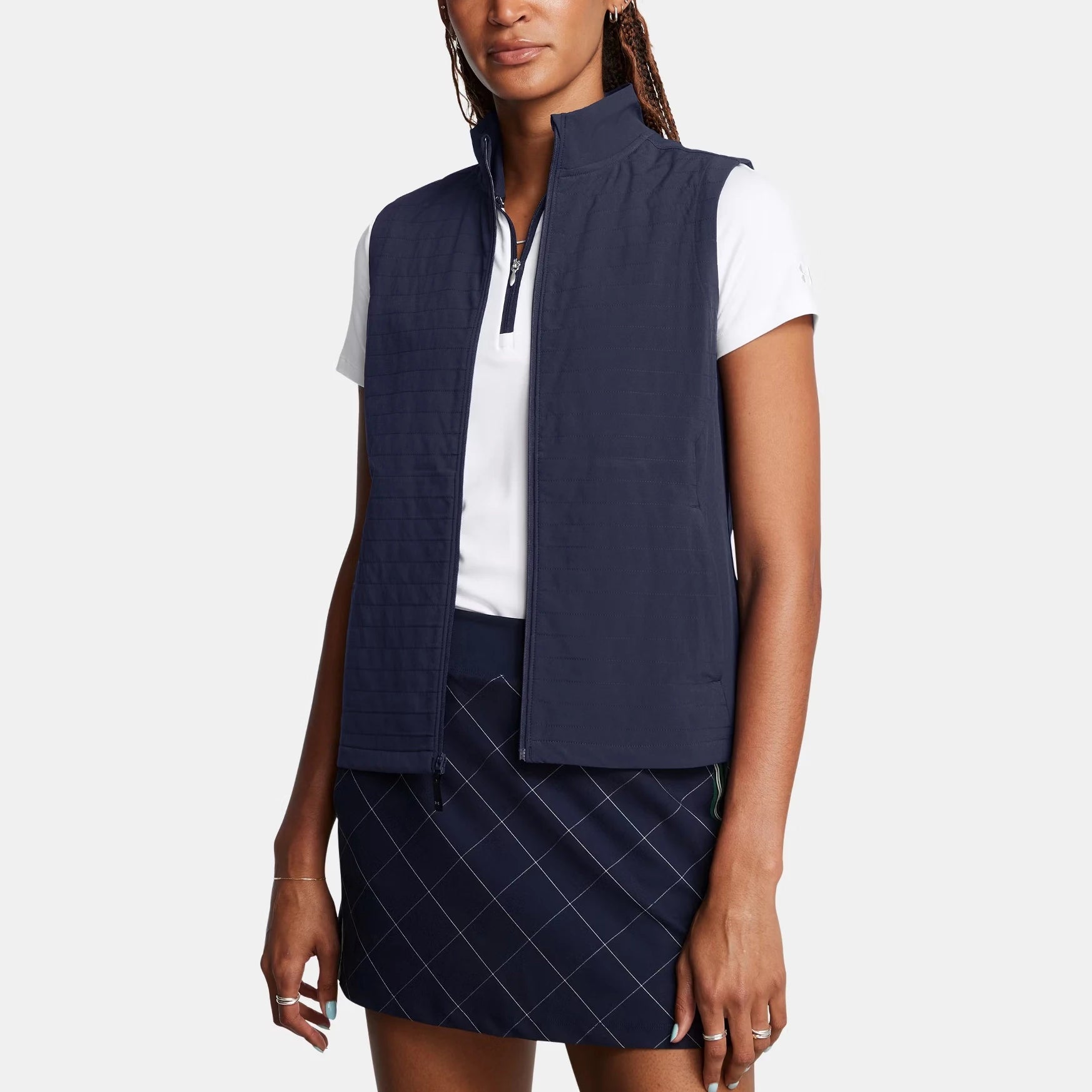 Women's Lightweight Soft Shell Insulated Vest Stand Collar Sleeveless Stretch Jackets