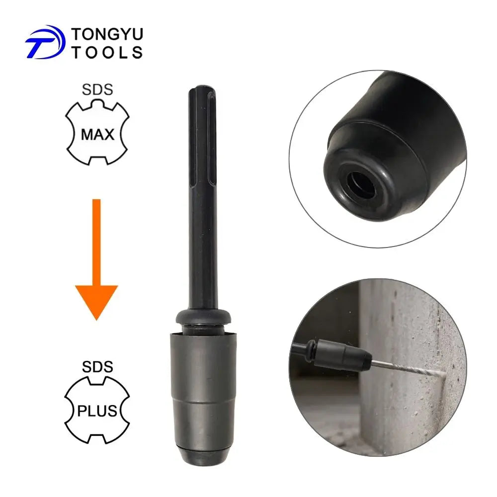 SDS Max to SDS Plus Chuck Adapter for Rotary & Demolition Hammer Heavy Duty Steel Adaptor Converter for SDS Plus Drill Bits
