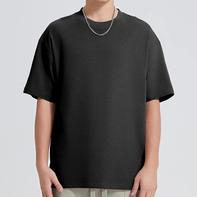 Boxy Hip Hop 300 Gsm Drop Shoulder Graphic Heavyweight Tshirts Luxury Blank 100% Cotton Custom Streetwear Oversized Men T-shirts