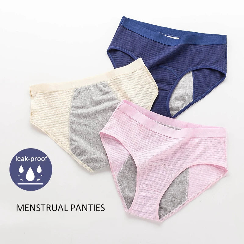 Woman Leak Proof Menstrual Briefs Breathable Physiologica Menstruation Panties Period Roupa Interior Underwear Menstrual Panty