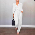 2025 Summer Collection New European American Cross-Border Women's Clothing Solid Color Satin Short Sleeve Top Pants Set Women