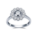 MSR-1341 925 Silver Wedding Engagement Ring Round Cut Lab Grown Diamond Ring Ring