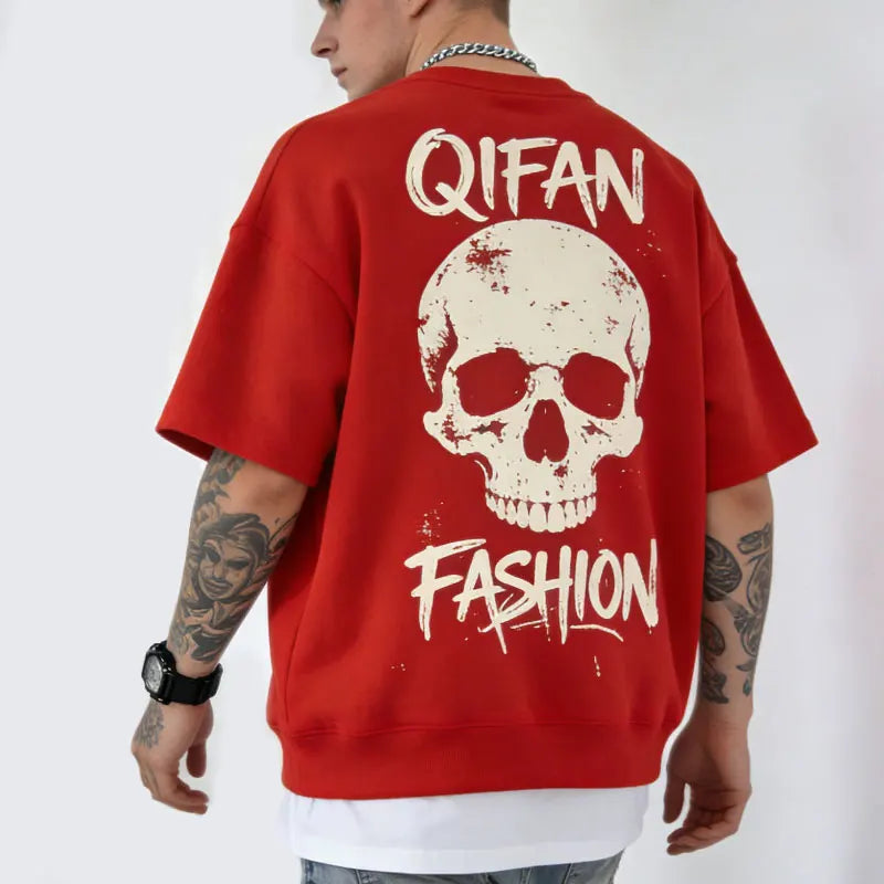 Custom Heavyweight 100% Cotton French Terry Oversized Boxy Cropped T-Shirt for Men Screen Printing Men's T-Shirts