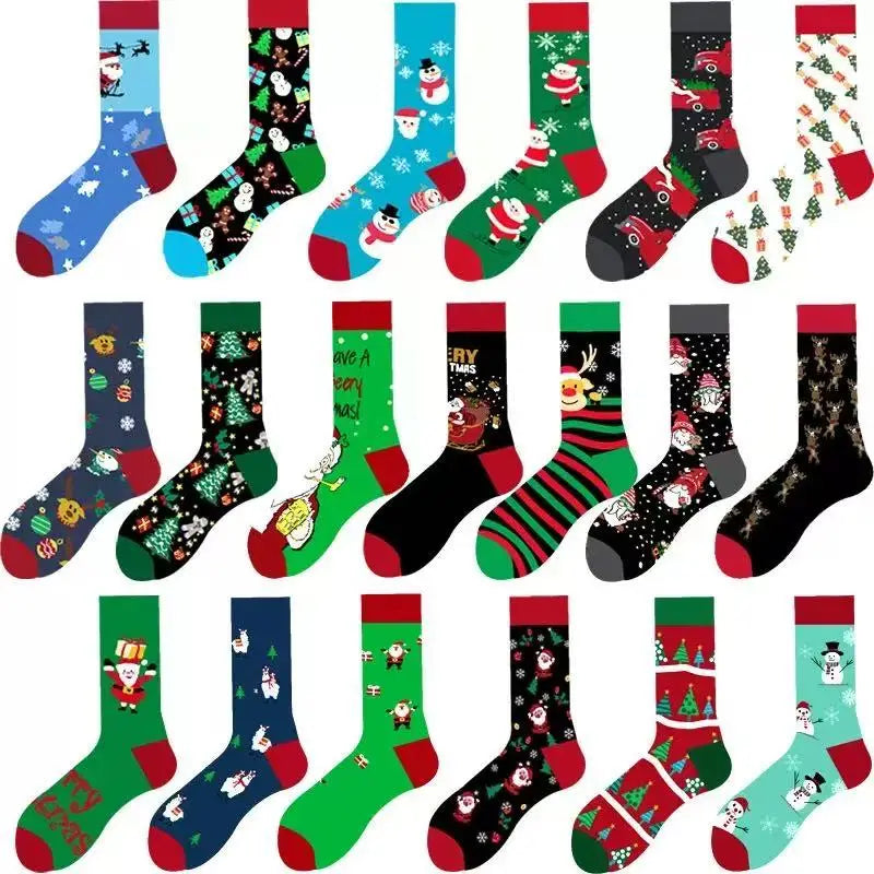Whale Wholesale Christmas Socks Animals Deer Character Santa Claus Cartoons Various Patterns Cotton Candy Christmas Socks Men
