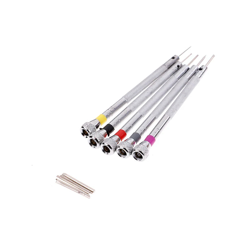 5 Pcs/set Mini Tone Screwdriver Set Clock Watch Repair Tool Kit with Link Pin Remover DIY Grade Steel Handle Watch Maintenance