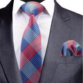 Men's Business Tie Pocket Square Set Woven Silk Hand Made Tie and Handkerchief Gift 2pcs/set Hanky Wedding Party