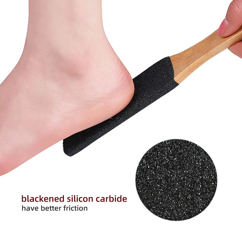 Melenlt Pumice Stone Foot File  Callus Remover with Wooden Handle Pedicure Scrubber for Dead Skin Removal