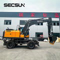 SECSUN Heavy Duty Big Mining Digging Machine Large Hydraulic 15ton 15000kg  18ton 21ton Wheel Excavator with Attachment