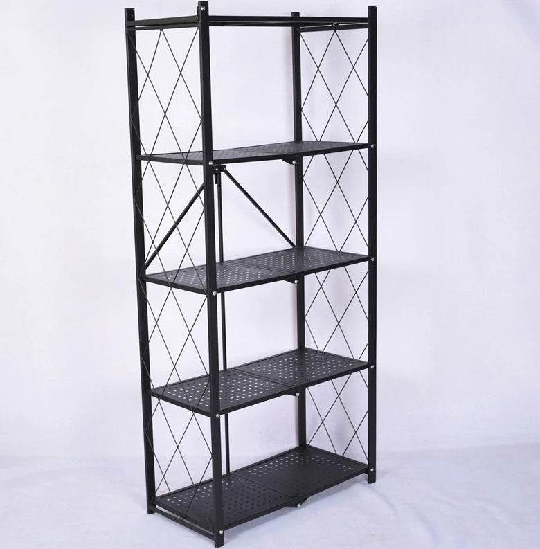 Factory Custom Wholesale Price Free Installation Racks Book Shelves Black Painting Iron Metal Home Kitchen Rack Storage Shelf