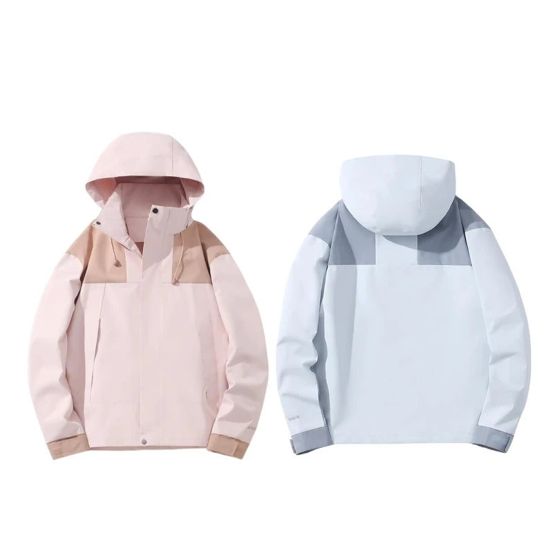 Aoyema Men Women Color Blocked Pocket Half Zip Pullover 100% Nylon Running Windproof Waterproof Anorak Windbreaker Jacket