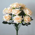 Crafts Decorative Flowers & Wreaths Natrual Looking Artificial Silk 9 Heads Rose Flower Bouquet White