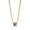 Hot Sale Hip Hop Copper Jewelry Fashion Alphabet Cube Pendant Necklace for Unisex