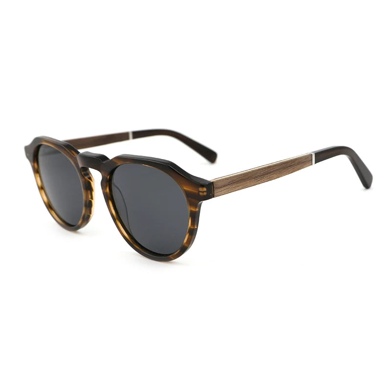 Polarized Lens UV400 Protection Wood Temples Luxury Brand Designer Glasses Men Eyewear High-end Trendy Sunglasses Women