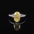 AR010 Abiding Two Tone Gold Women 925 Sterling Silver Oval Crushed Ice Cubic Zirconia Ring Fancy Yellow Diamond Engagement Ring