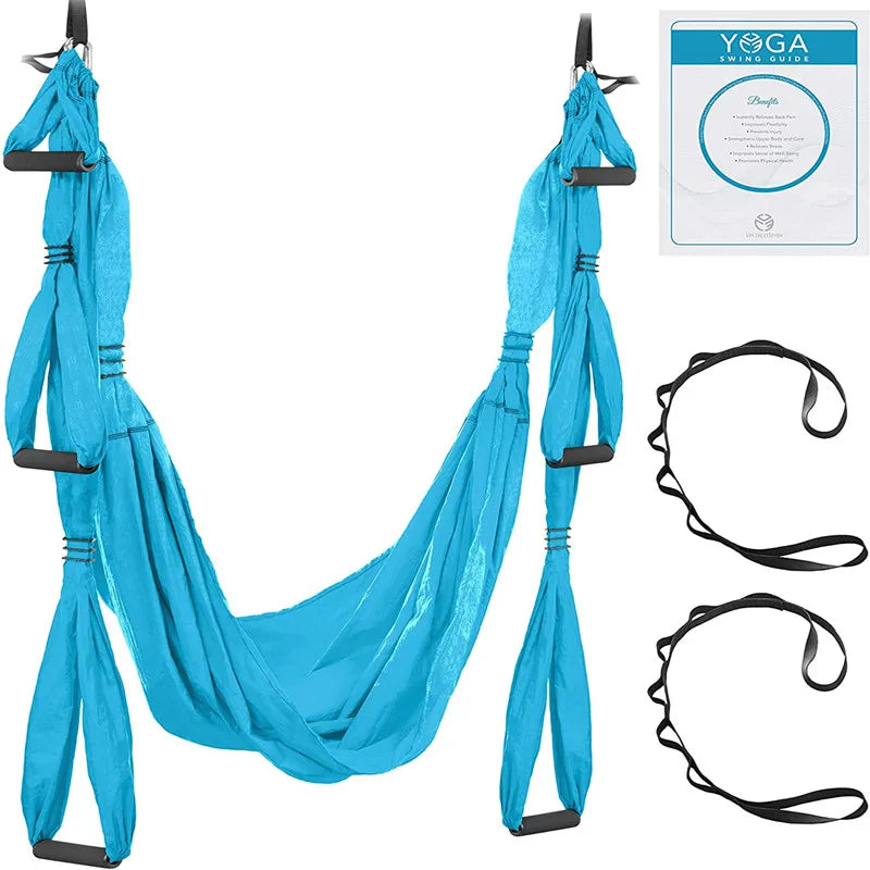 Aerial Silks Equipment Durable Nylon for All Levels Medium Stretch Aerial Yoga Swing Hammock Kit-Indoor/Outdoor Aerial Dance