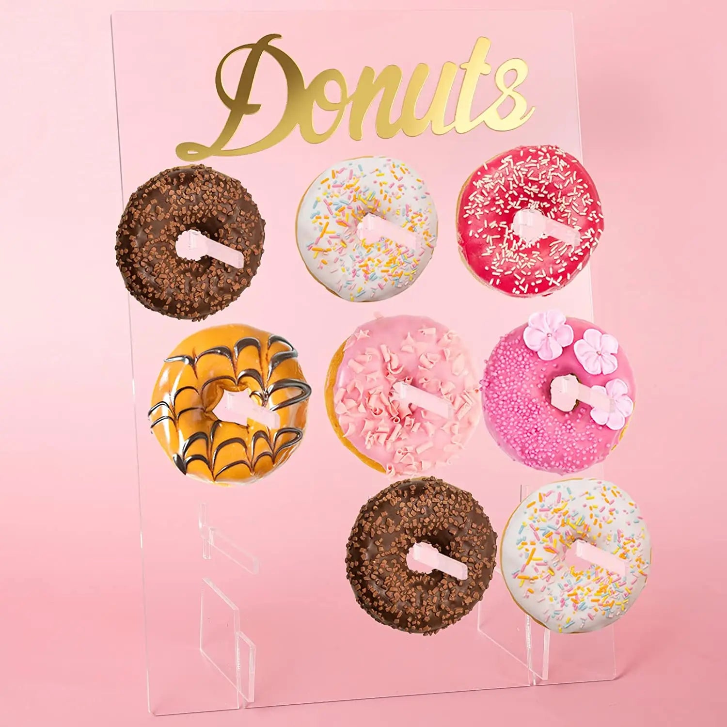 Acrylic Donut Display  for Cake Sweet Dessert  Donut Rack Display  Party Decorations Holds up to 18 Donuts  for Cake