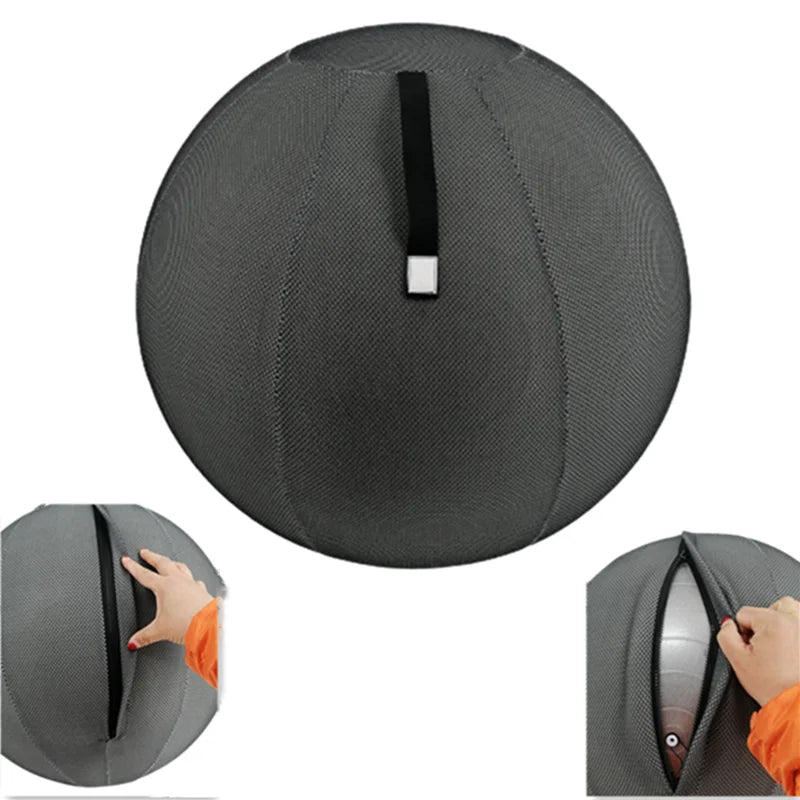 Custom Black 55 cm 65 cm 75 cm Body Exercise Balance Smooth Stretching Yoga Ball Cover with Handle