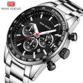 MINI FOCUS MF0187G Men's Chronograph Watches Stainless Steel Strap Classic Mens Watch