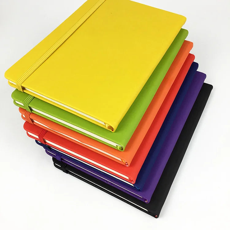 A5 Color PU Leather A6 Office Notebook Hard Shell Blank Inner Page Notebook Business Custom logo