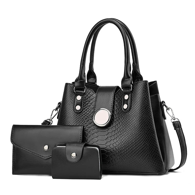 Fashion Designer Alligator PU Leather Shoulder Purses Ladies Hand Bag Tote Luxury Handbags for Women Famous Brands